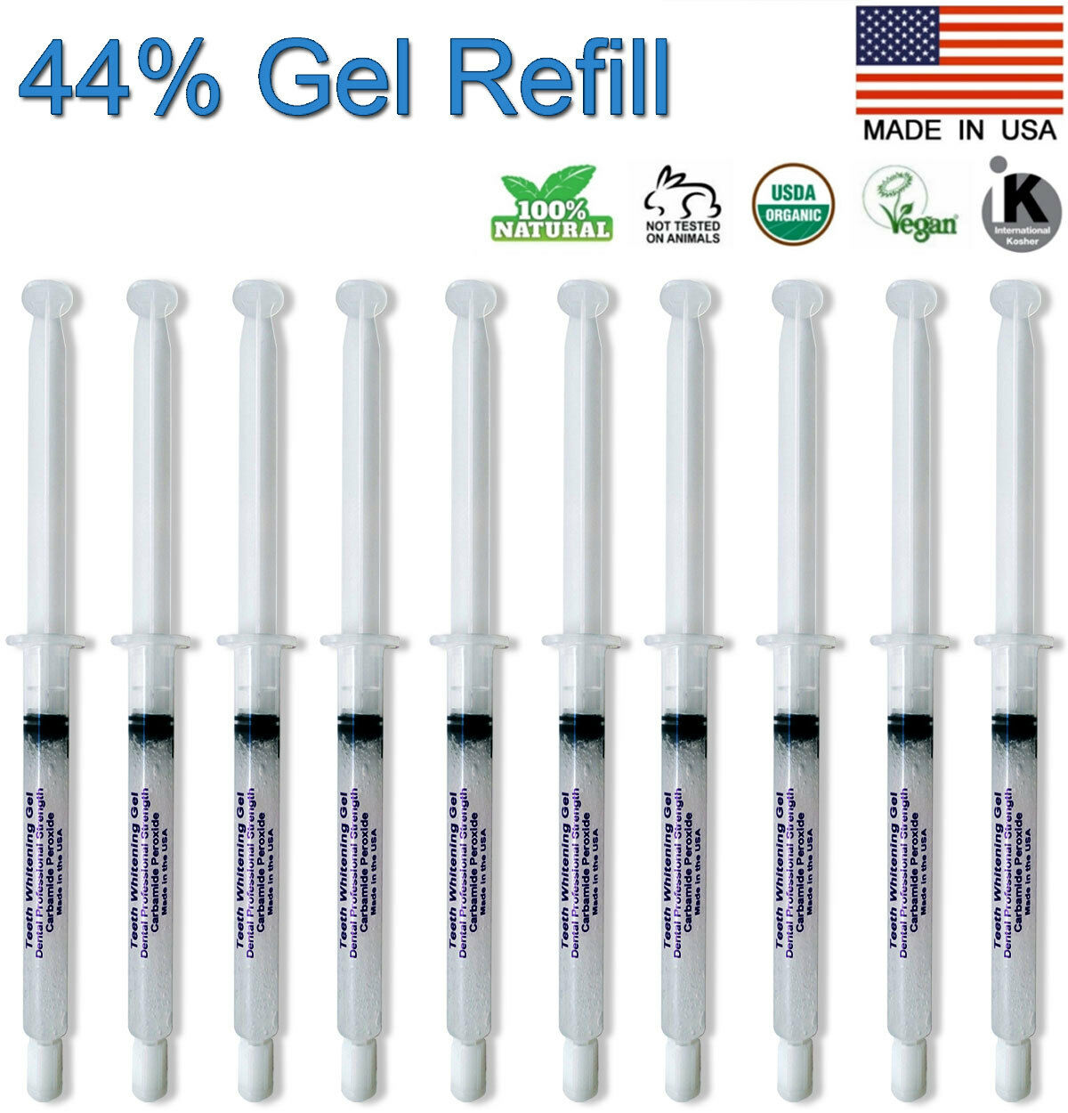 Pack of 10 44% Teeth Whitening Refill Gel